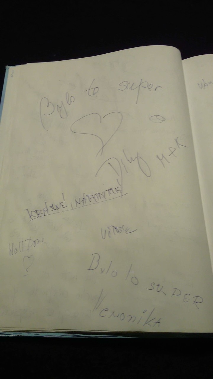 Black light theatre guestbook